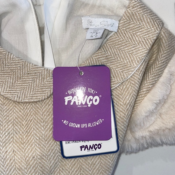 NWT Panço Girls Tweed and Faux Fur Dress - Picture 3 of 3